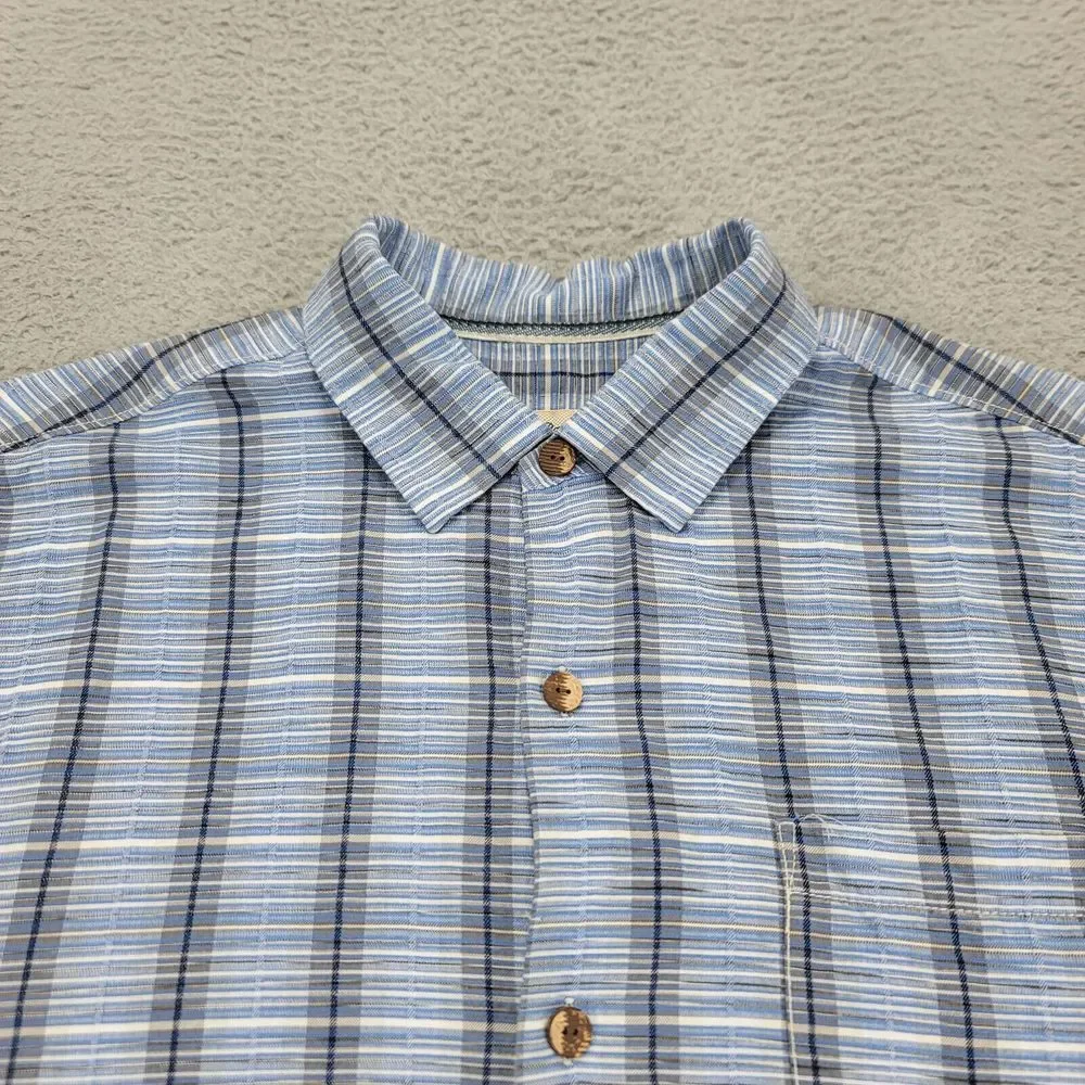 Tommy Bahama Shirt Mens Large Blue Silk Camp Outdoors Beach Lightweight Original